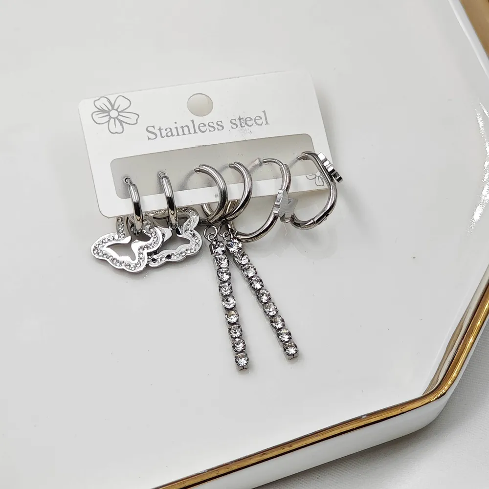 Stainless Steel Çelik Küpe Seti